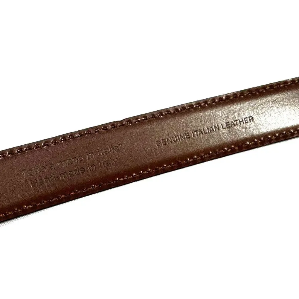 Handmade Brown Leather Belt Made in Italy Size 42